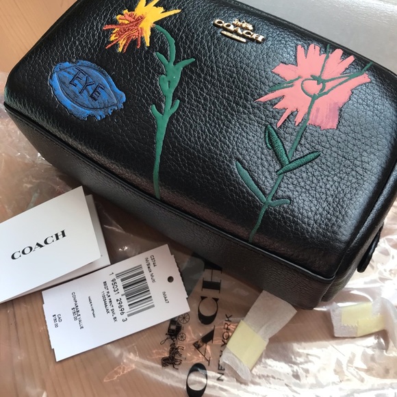 🌸 Coach X Jean Michel Basquiat Small Boxy Cosmetic Case 🍃 - Picture 11 of 14